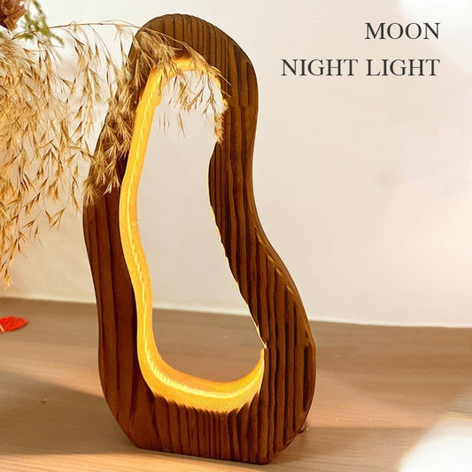 -23%   Hollow Design LED Simple Style Desktop Wooden Table Lamp